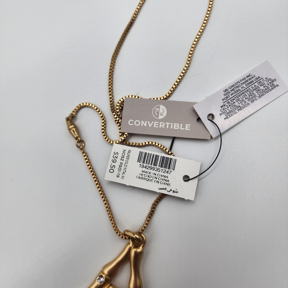 Chico's Convertible Goldtone Initial 'A' Necklace NWT‎ - Picture 6 of 6